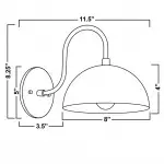 Zethus Modern Soft Cream Dome Metal Wall Light