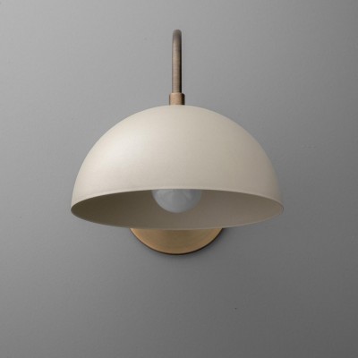 Zethus Modern Soft Cream Dome Metal Wall Light Zethus Modern Soft Cream Dome Metal Wall Light