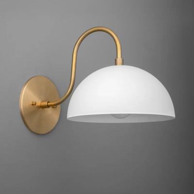 Zethus Modern Soft Cream Dome Metal Wall Light Zethus Modern Soft Cream Dome Metal Wall Light
