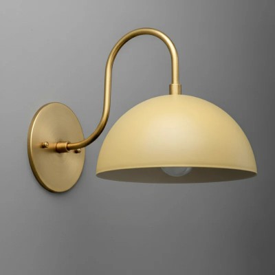 Zethus Modern Soft Cream Dome Metal Wall Light Zethus Modern Soft Cream Dome Metal Wall Light