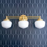 Lyssa 3 Lights Schoolhouse White Globes Vanity Wall Light