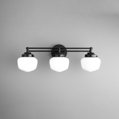 Lyssa 3 Lights Schoolhouse White Globes Vanity Wall Light Lyssa 3 Lights Schoolhouse White Globes Vanity Wall Light