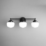 Lyssa 3 Lights Schoolhouse White Globes Vanity Wall Light