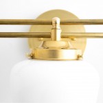 Lyssa 3 Lights Schoolhouse White Globes Vanity Wall Light