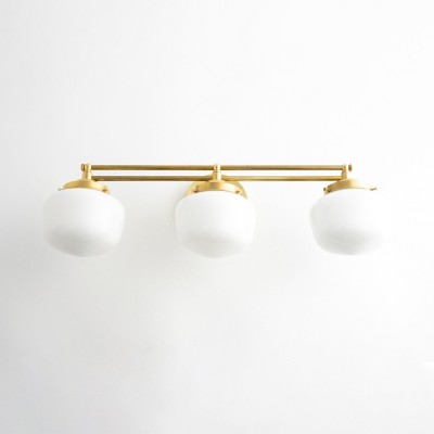 Lyssa 3 Lights Schoolhouse White Globes Vanity Wall Light Lyssa 3 Lights Schoolhouse White Globes Vanity Wall Light