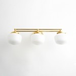 Lyssa 3 Lights Schoolhouse White Globes Vanity Wall Light