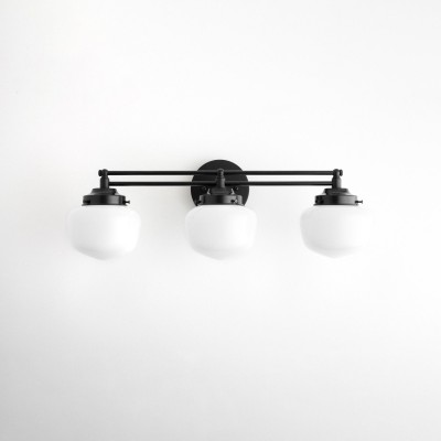 Lyssa 3 Lights Schoolhouse White Globes Vanity Wall Light Lyssa 3 Lights Schoolhouse White Globes Vanity Wall Light