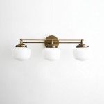 Lyssa 3 Lights Schoolhouse White Globes Vanity Wall Light