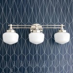 Lyssa 3 Lights Schoolhouse White Globes Vanity Wall Light