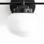 Lyssa 3 Lights Schoolhouse White Globes Vanity Wall Light