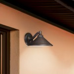 Conran Industrial Black Metal Cone Shade Outdoor Wall Light