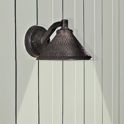 Conran Industrial Black Metal Cone Shade Outdoor Wall Light Conran Industrial Black Metal Cone Shade Outdoor Wall Light