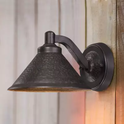 Conran Industrial Black Metal Cone Shade Outdoor Wall Light Conran Industrial Black Metal Cone Shade Outdoor Wall Light
