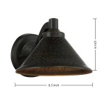 Conran Industrial Black Metal Cone Shade Outdoor Wall Light