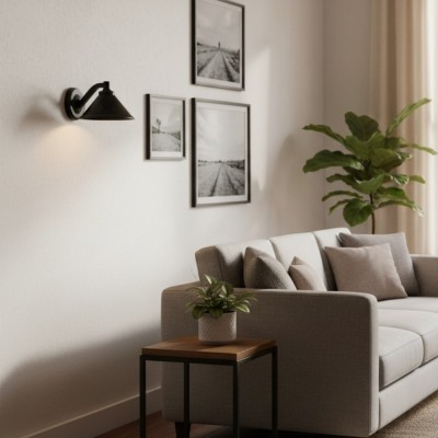 Conran Industrial Black Metal Cone Shade Outdoor Wall Light Conran Industrial Black Metal Cone Shade Outdoor Wall Light