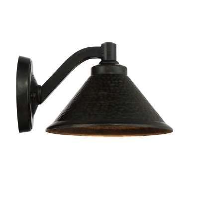 Conran Industrial Black Metal Cone Shade Outdoor Wall Light Conran Industrial Black Metal Cone Shade Outdoor Wall Light
