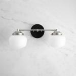 Makhai 2 Lights Farmhouse White Globes Vanity Wall Light