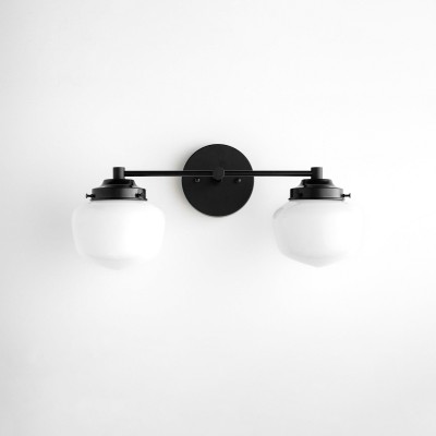 Makhai 2 Lights Farmhouse White Globes Vanity Wall Light Makhai 2 Lights Farmhouse White Globes Vanity Wall Light