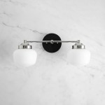 Makhai 2 Lights Farmhouse White Globes Vanity Wall Light