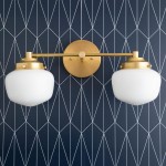 Makhai 2 Lights Farmhouse White Globes Vanity Wall Light