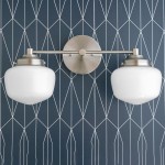 Makhai 2 Lights Farmhouse White Globes Vanity Wall Light