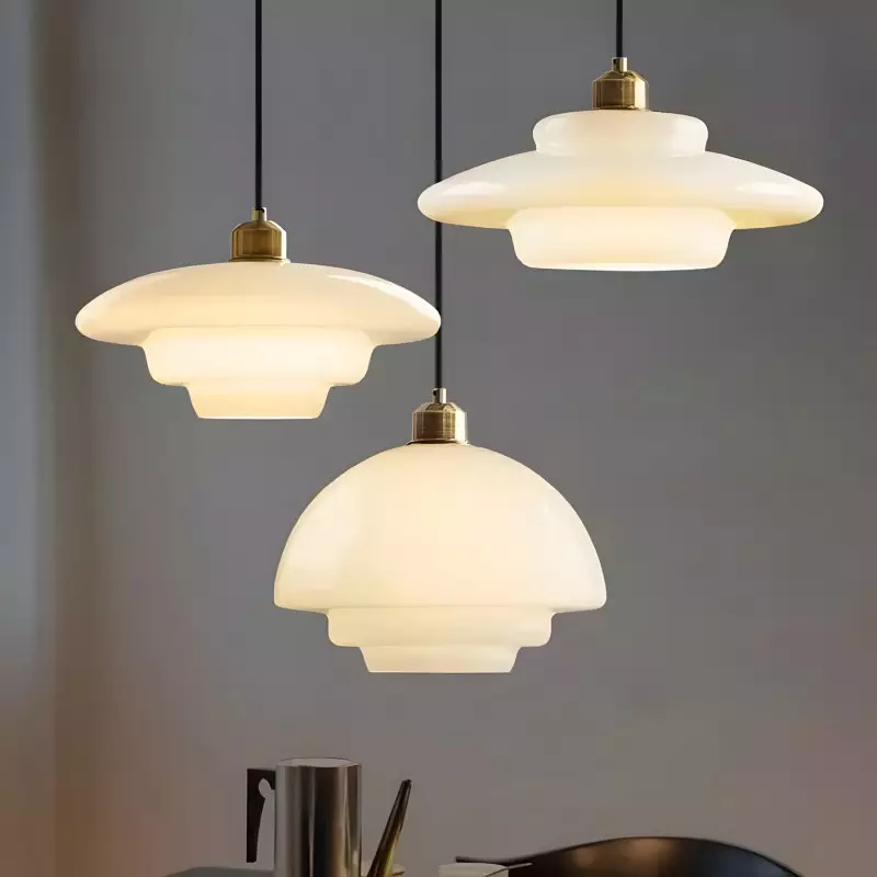 Ritika Vintage Art Cream Multi-Shape Glass Pendant Light Ritika Vintage Art Cream Multi-Shape Glass Pendant Light