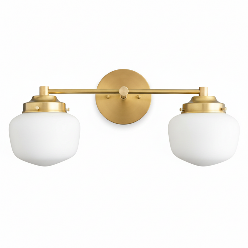 Makhai 2 Lights Farmhouse White Globes Vanity Wall Light