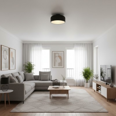 Dixon Modern Powder-coated Metal Round Flush Mount Ceiling Light Dixon Modern Powder-coated Metal Round Flush Mount Ceiling Light