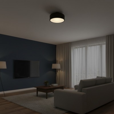 Dixon Modern Powder-coated Metal Round Flush Mount Ceiling Light Dixon Modern Powder-coated Metal Round Flush Mount Ceiling Light
