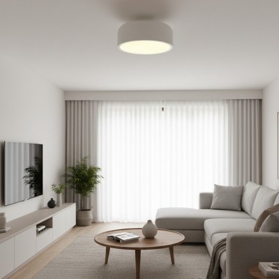 Dixon Modern Powder-coated Metal Round Flush Mount Ceiling Light Dixon Modern Powder-coated Metal Round Flush Mount Ceiling Light