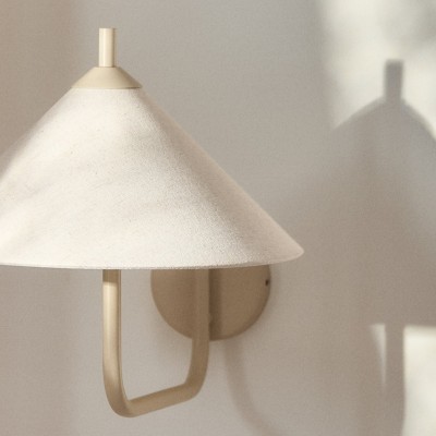 Rhodes Minimalist Linen Fabric Cone Wall Light Rhodes Minimalist Linen Fabric Cone Wall Light