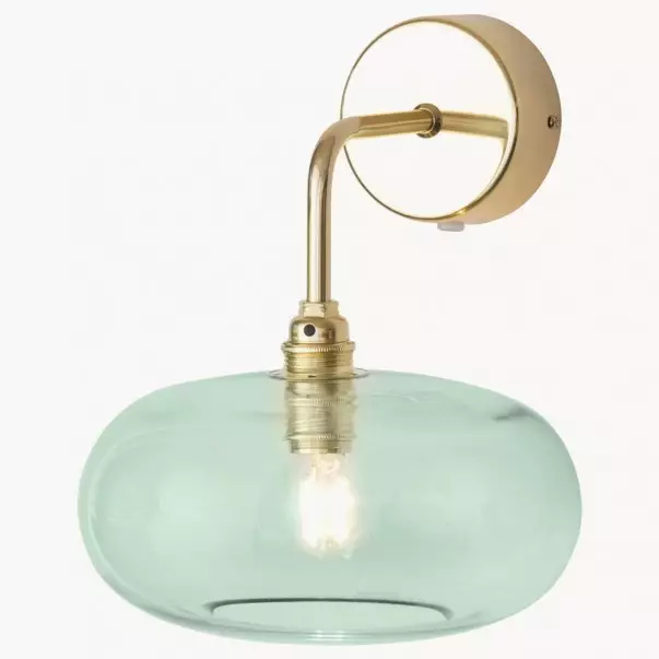 Guy Retro Round Blown Glass Gold Wall Light Guy Retro Round Blown Glass Gold Wall Light