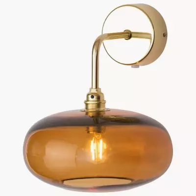 Guy Retro Round Blown Glass Gold Wall Light Guy Retro Round Blown Glass Gold Wall Light