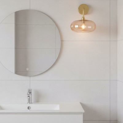 Guy Retro Round Blown Glass Gold Wall Light Guy Retro Round Blown Glass Gold Wall Light