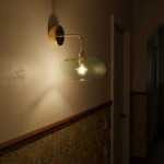 Guy Modern Round Blown Glass Gold Wall Light