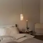 Modern Hand Carved Alabaster Cylinder Pendant Light