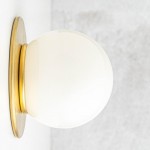 Oliver Vintage Glass Globe Flush Mount Wall Light