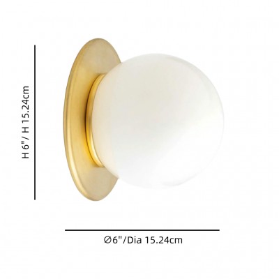 Oliver Vintage Glass Globe Flush Mount Wall Light Oliver Vintage Glass Globe Flush Mount Wall Light