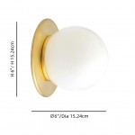 Oliver Vintage Glass Globe Flush Mount Wall Light