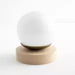 Grenney Minimalist Opal Globe Wood Wall Light