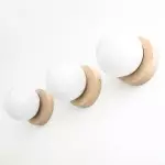 Grenney Minimalist Opal Globe Wood Wall Light