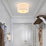 Halsey Fabric Floral Drum Shade Ceiling Light