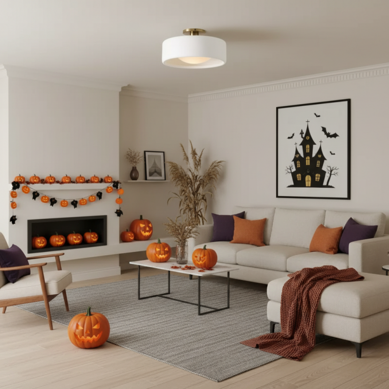 Aura Modern Porcelain Flush Mount Ceiling Light