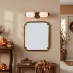 Cyrilith Vintage Art Deco Milk Glass Eloise Vanity Light