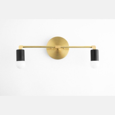 Bernerd Vintage 2-Light Brass Wall Light Bernerd Vintage 2-Light Brass Wall Light
