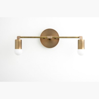 Bernerd Vintage 2-Light Brass Wall Light Bernerd Vintage 2-Light Brass Wall Light