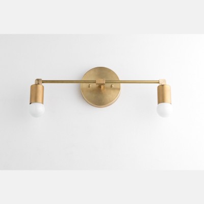Bernerd Vintage 2-Light Brass Wall Light Bernerd Vintage 2-Light Brass Wall Light