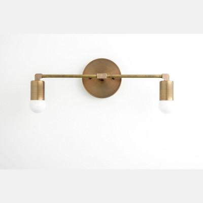 Bernerd Vintage 2-Light Brass Wall Light Bernerd Vintage 2-Light Brass Wall Light