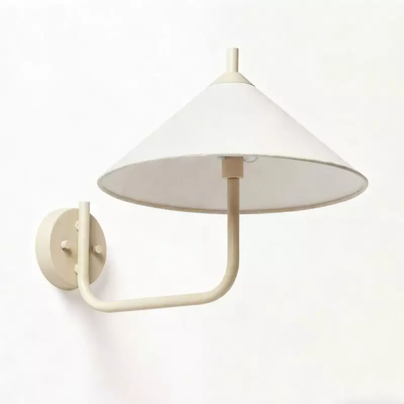 Rhodes Minimalist Linen Fabric Cone Wall Light