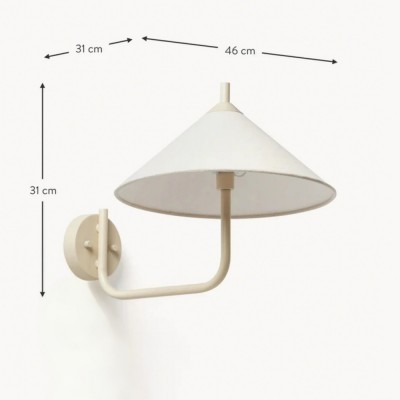 Rhodes Minimalist Linen Fabric Cone Wall Light Rhodes Minimalist Linen Fabric Cone Wall Light